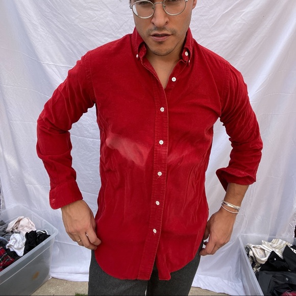 Ralph Lauren corduroy classic fit red button down - Picture 6 of 6